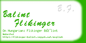 balint flikinger business card